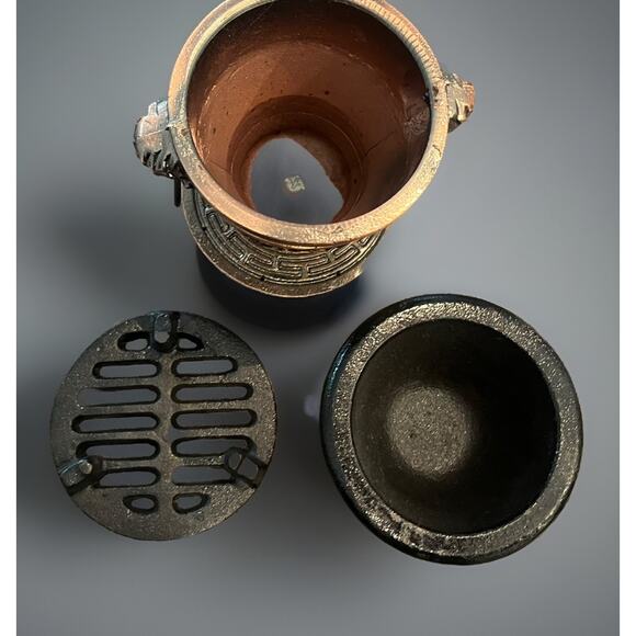 VTG New Sang Kung Lucky Star Dragon Hibachi Copper Stove Taiwan - Really NICE!! - Picture 6 of 9